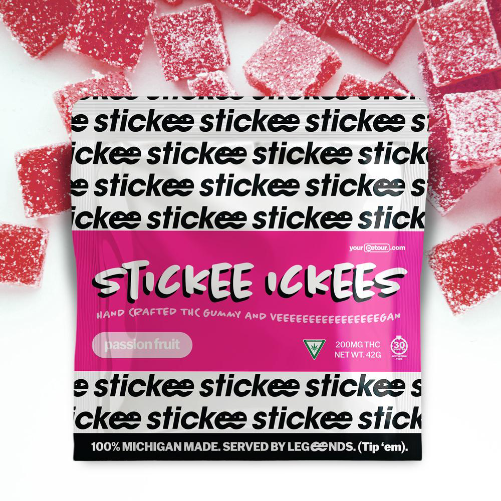 Photograph of product: Stickee-Ickee - Passionfruit Gummies 200mg