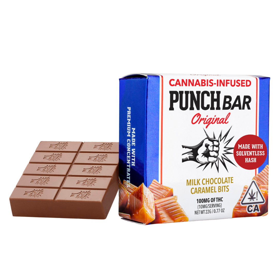 Photograph of product: CARAMEL BITS MILK CHOCOLATE SOLVENTLESS ROSIN BAR