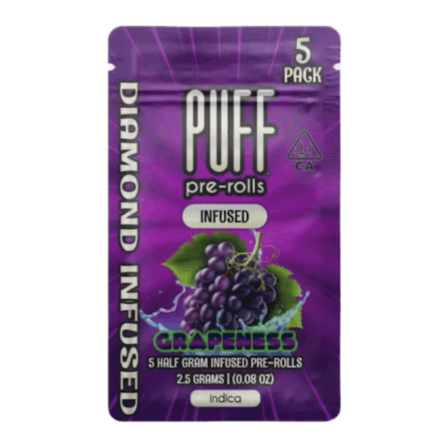 Photograph of product: Grapeness 2.5pk Infused Pre Rolls - 