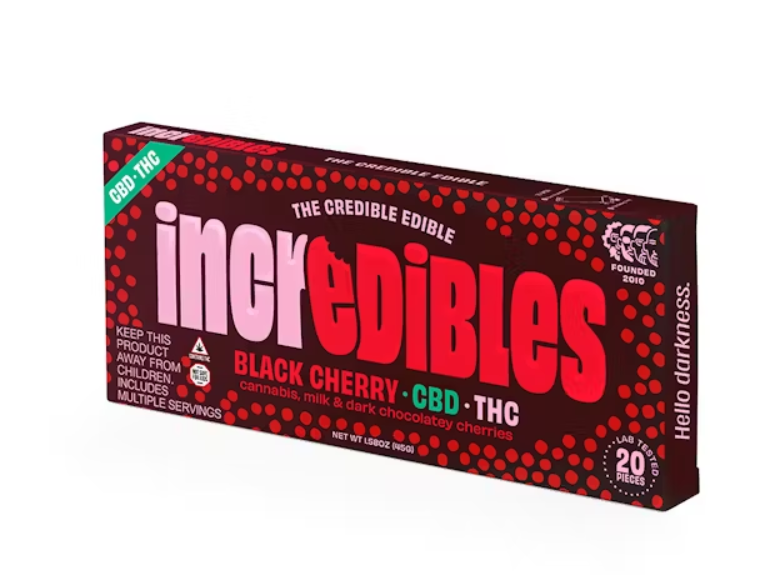 Photograph of product: 1:1 Black Cherry Chocolate Bar 20pk 100mg