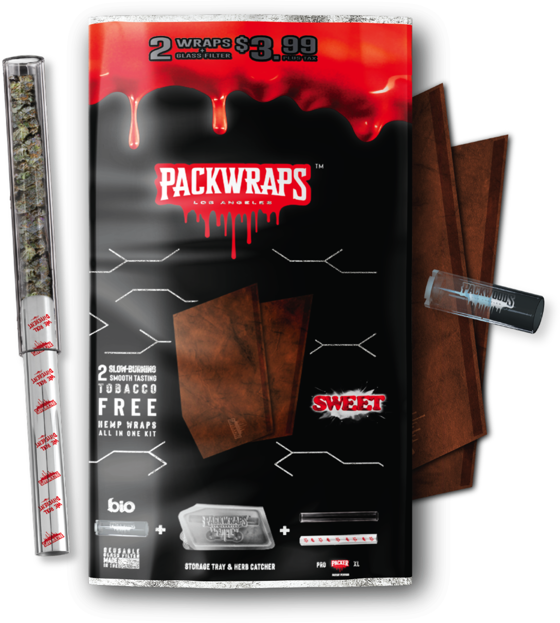 Photograph of product: Packwraps x Twisted 2 Pack - Glass Tip