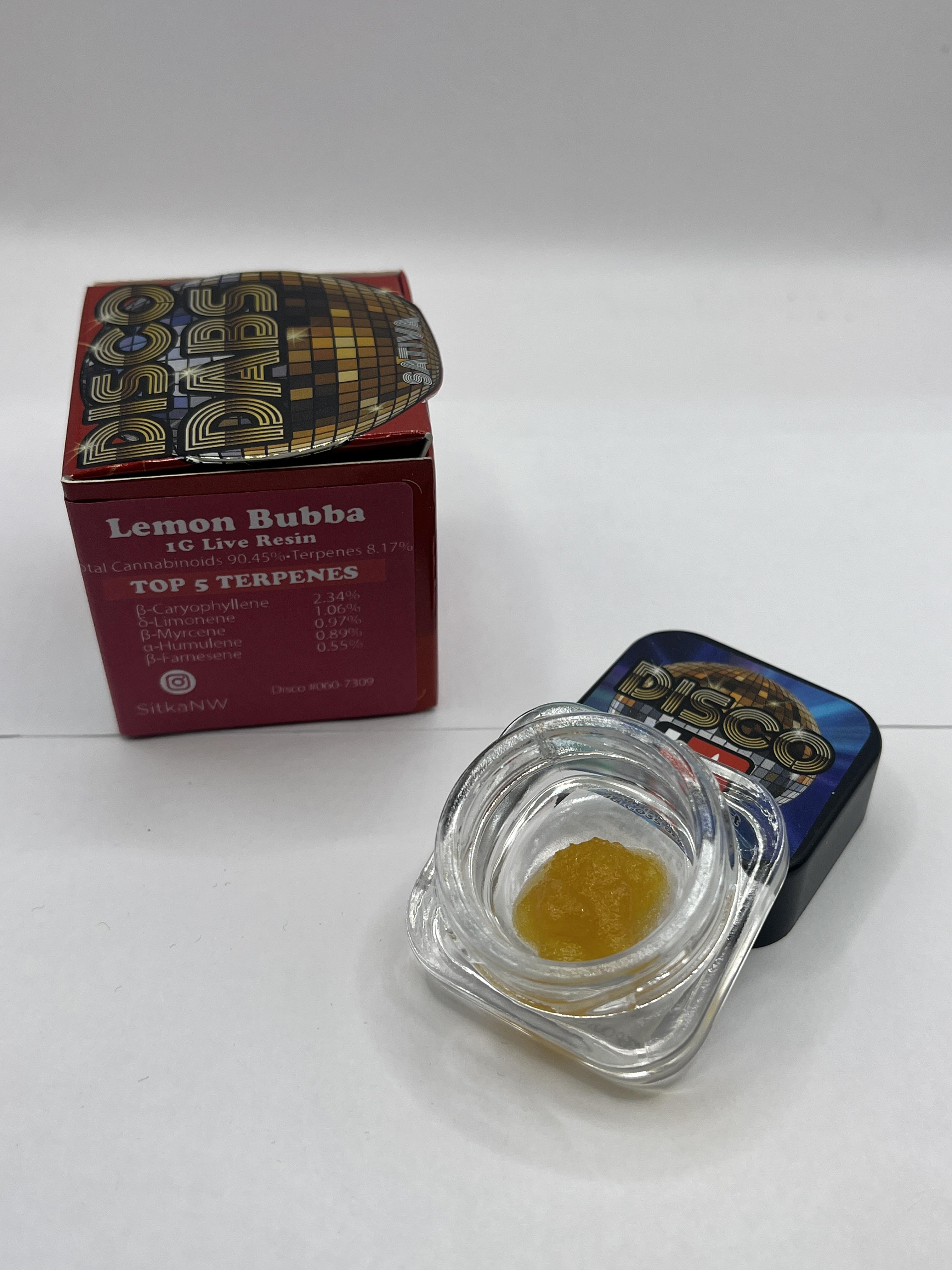 Photograph of product: Disco Dabs Live Resin - Lemon Bubba