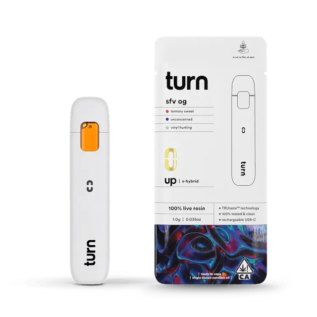 Photograph of product: Turn  Up Live Resin | 1g AIO -  - SFV OG, - 