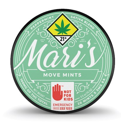 Photograph of product: Mari's Mints - Move Peppermint - 20pk Edibles