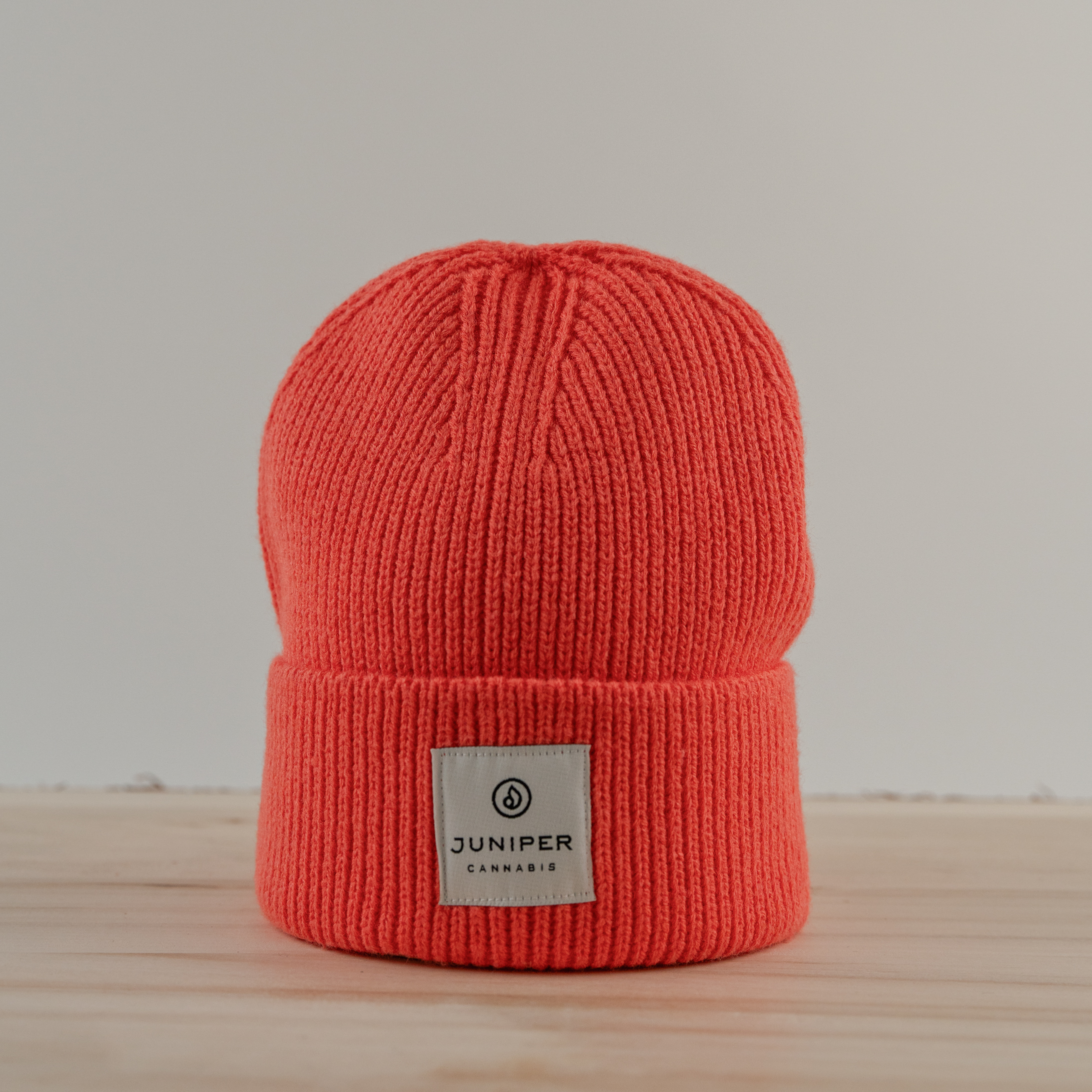 Photograph of product: Beanie | Knitted Salmon with patch