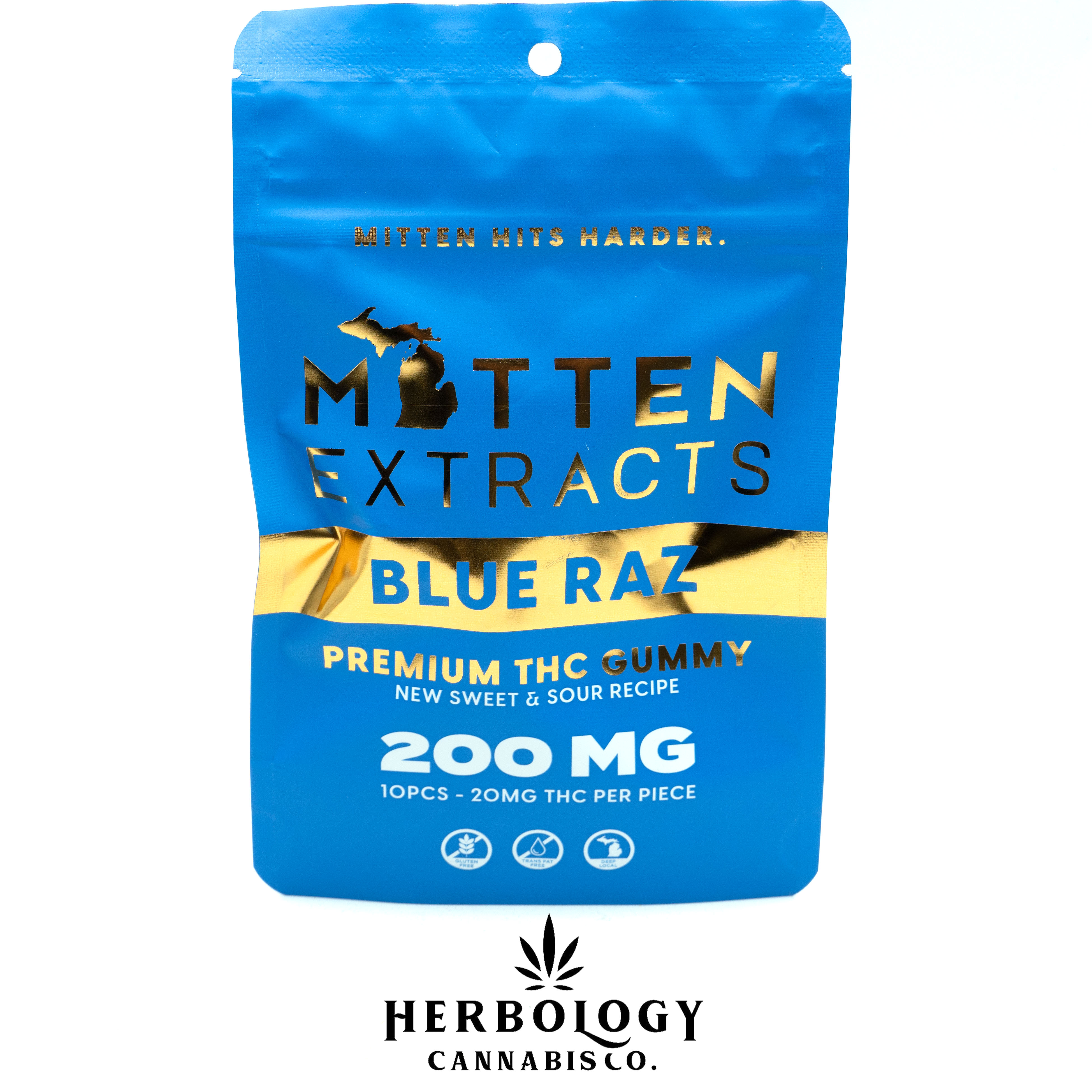 Photograph of product: Mitten Extracts | Gummy | Blue Razz | 200mg