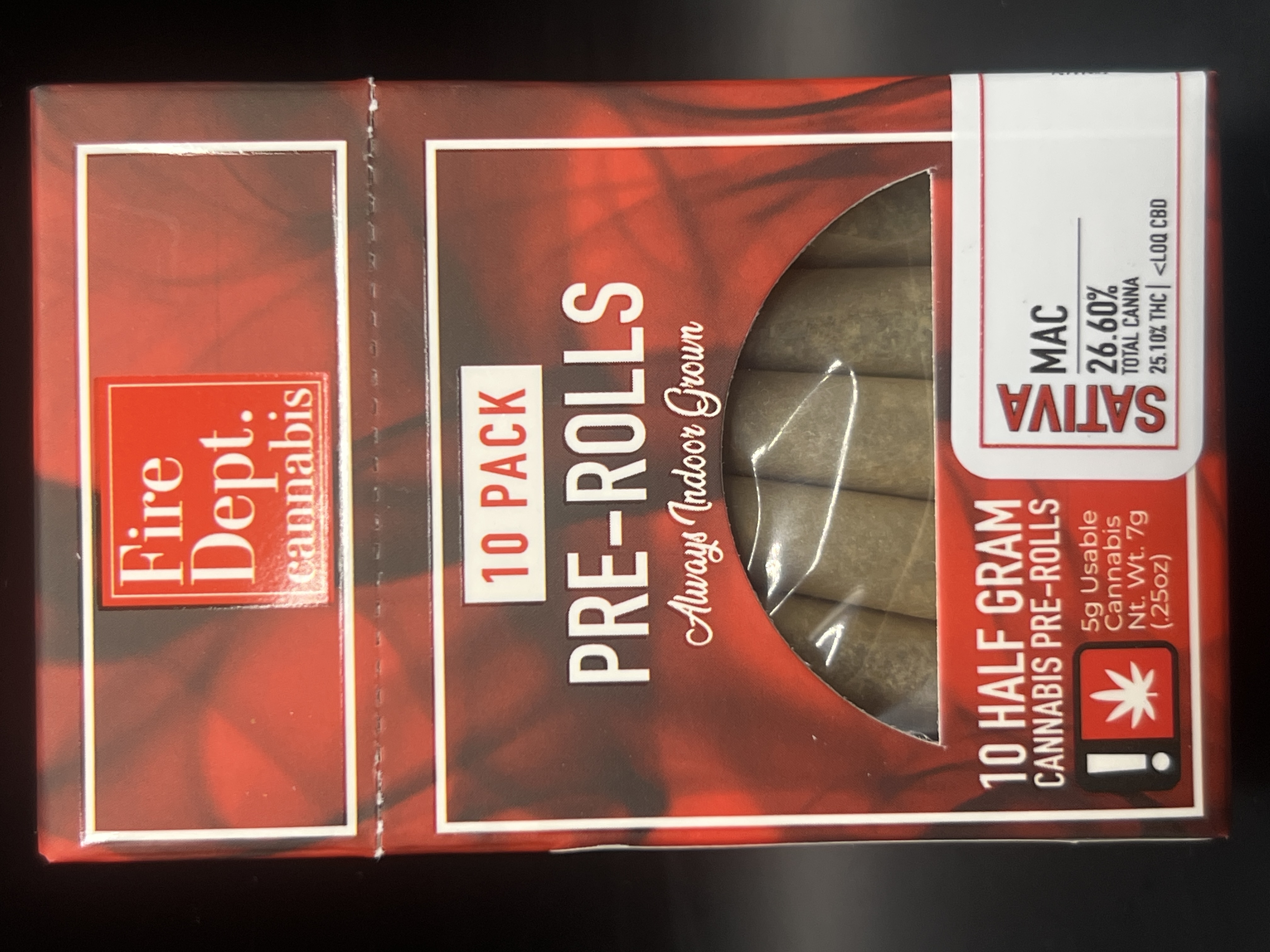 Photograph of product: Fire Dept. MAC Pre-Roll 10pk