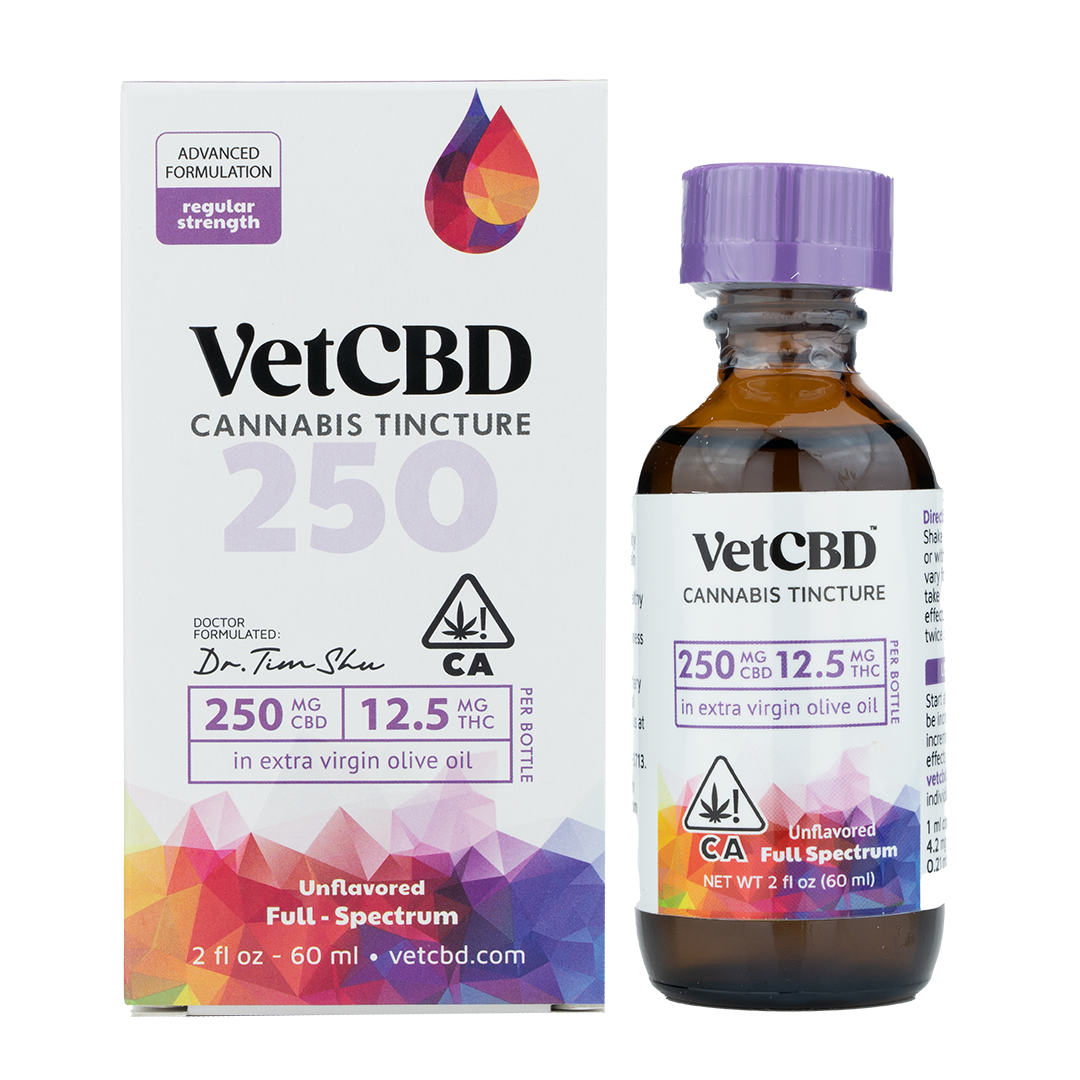 Photograph of product: Vet CBD Regular Strength 250mg CBD Oui'd Tincture 2oz