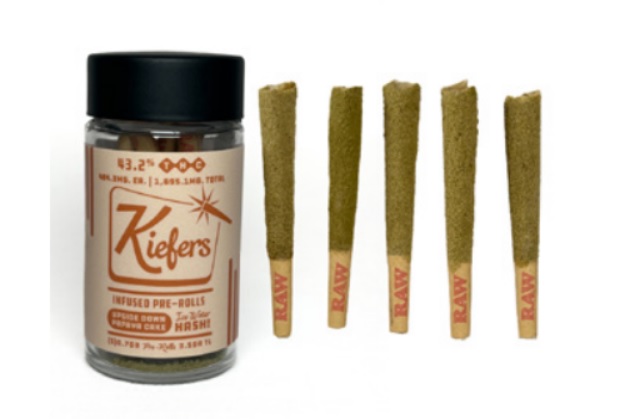 Photograph of product: Kiefers | Infused Prerolls | Papaya Upside Down Cake | 0.7g 5pk