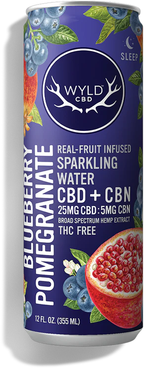 Photograph of product: Wyld - Blueberry Pomegranate - 5:1 CBD/CBN Sparkling Water 25mg CBD