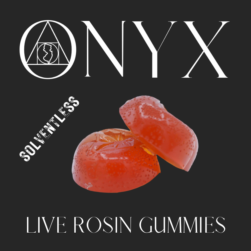 Photograph of product: Onyx - Strawberry Fields Live Rosin Gummies - 10 pack