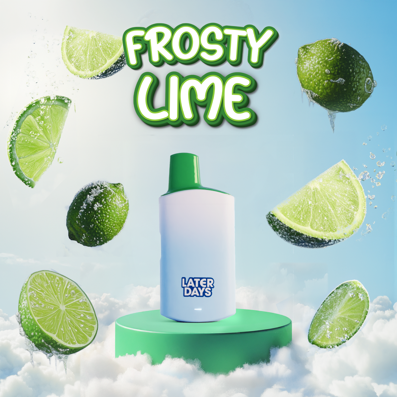 Photograph of product: Later Days Frosty Lime (H) AIO Disposable 2g