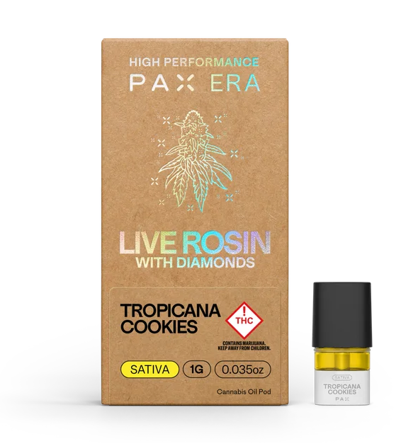 Photograph of product: PAX Tropicana Cookies Oui'd Live Rosin + Diamonds Pod 1000mg