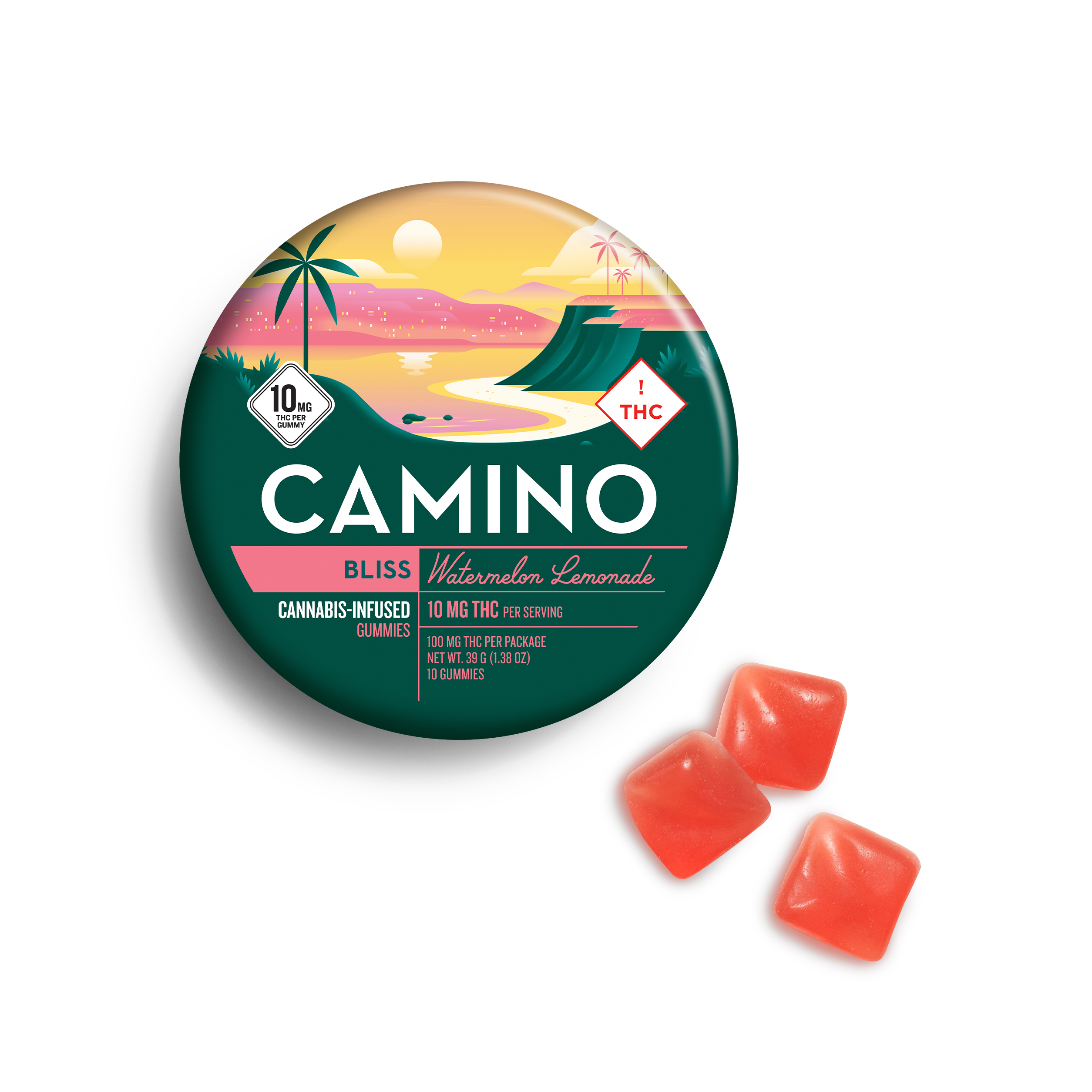 Photograph of product: Camino | Watermelon Lemonade | 10mg THC | 10 Pack