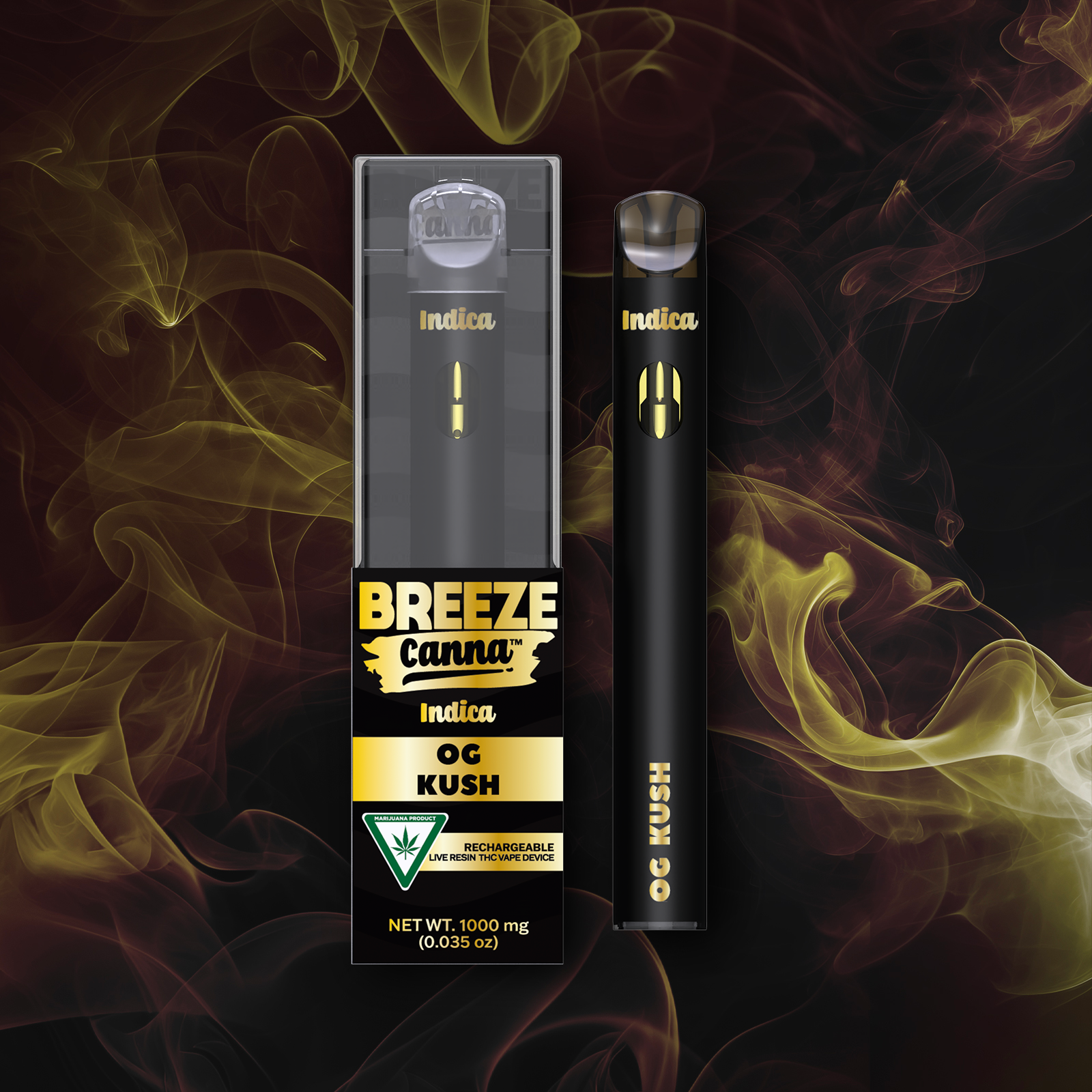 Photograph of product: Breeze Canna OG Kush Live Resin Disposable 1.0g