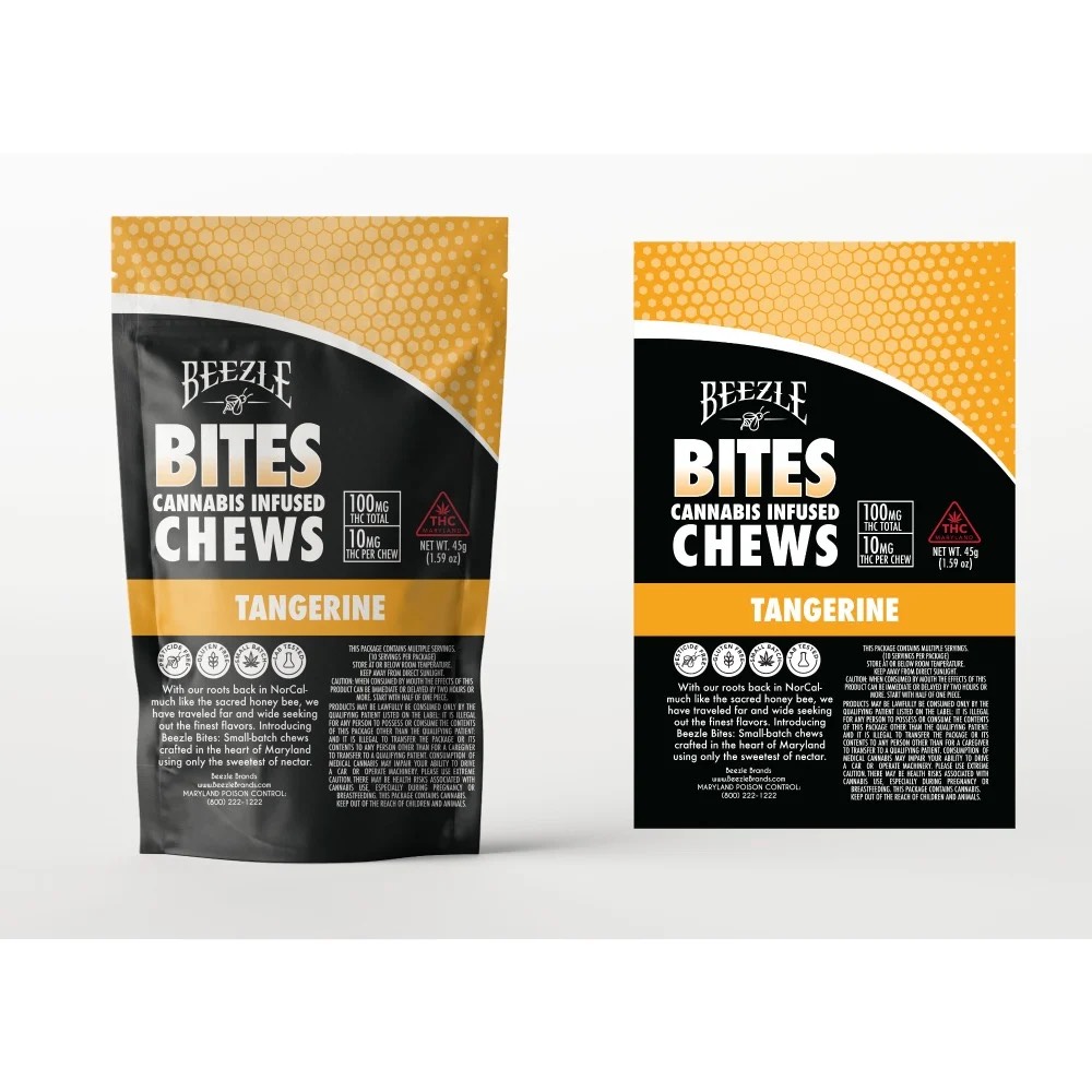 Photograph of product: Beezle Bites 100mg 10ct Tangerine