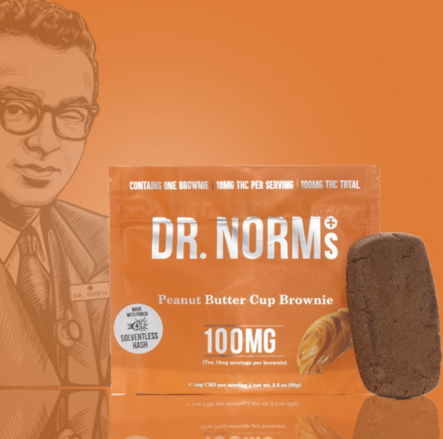 Photograph of product: DR.NORM'S - Edible - Peanut Butter Cup Brownie - Solventless - 100MG