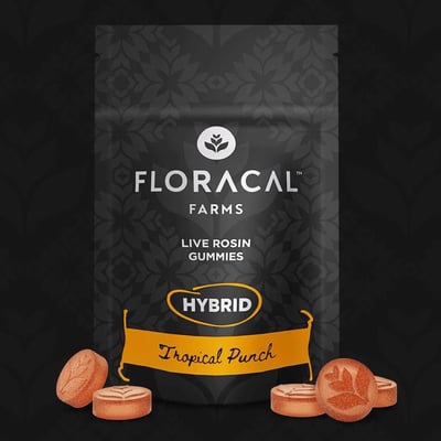 Photograph of product: Floracal Tropical Punch Live Rosin Gummies