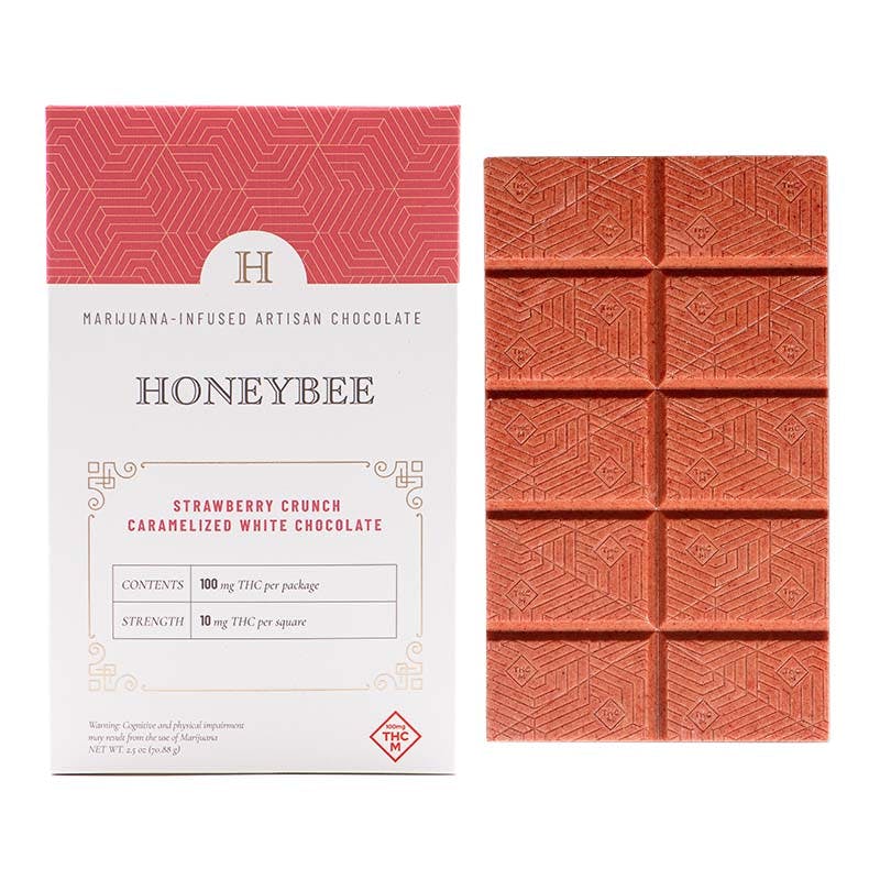 Photograph of product: Honeybee - Strawberry Crunch Caramelized White Chocolate (100mg)