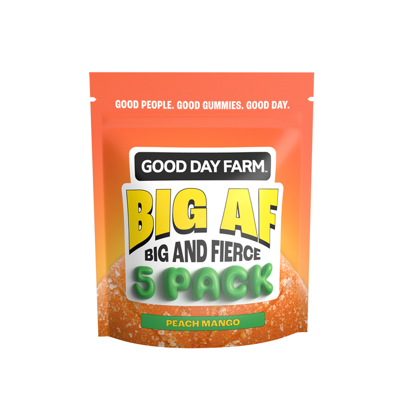 Photograph of product: GDF: Big AF Gummy | Peach Mango | 500mg | 5pk