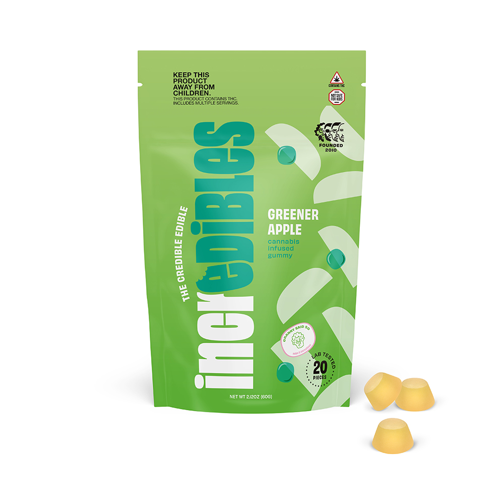 Photograph of product: Greener Apple - 10pk/100mg (10mg TH-oui each)