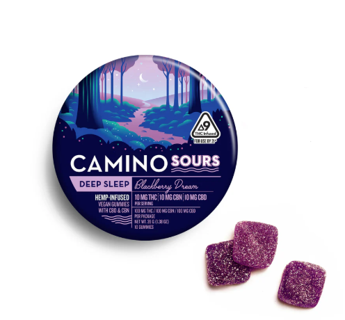 Photograph of product: Sours Blackberry Dream | 100mg THC/CBD/CBN | Camino