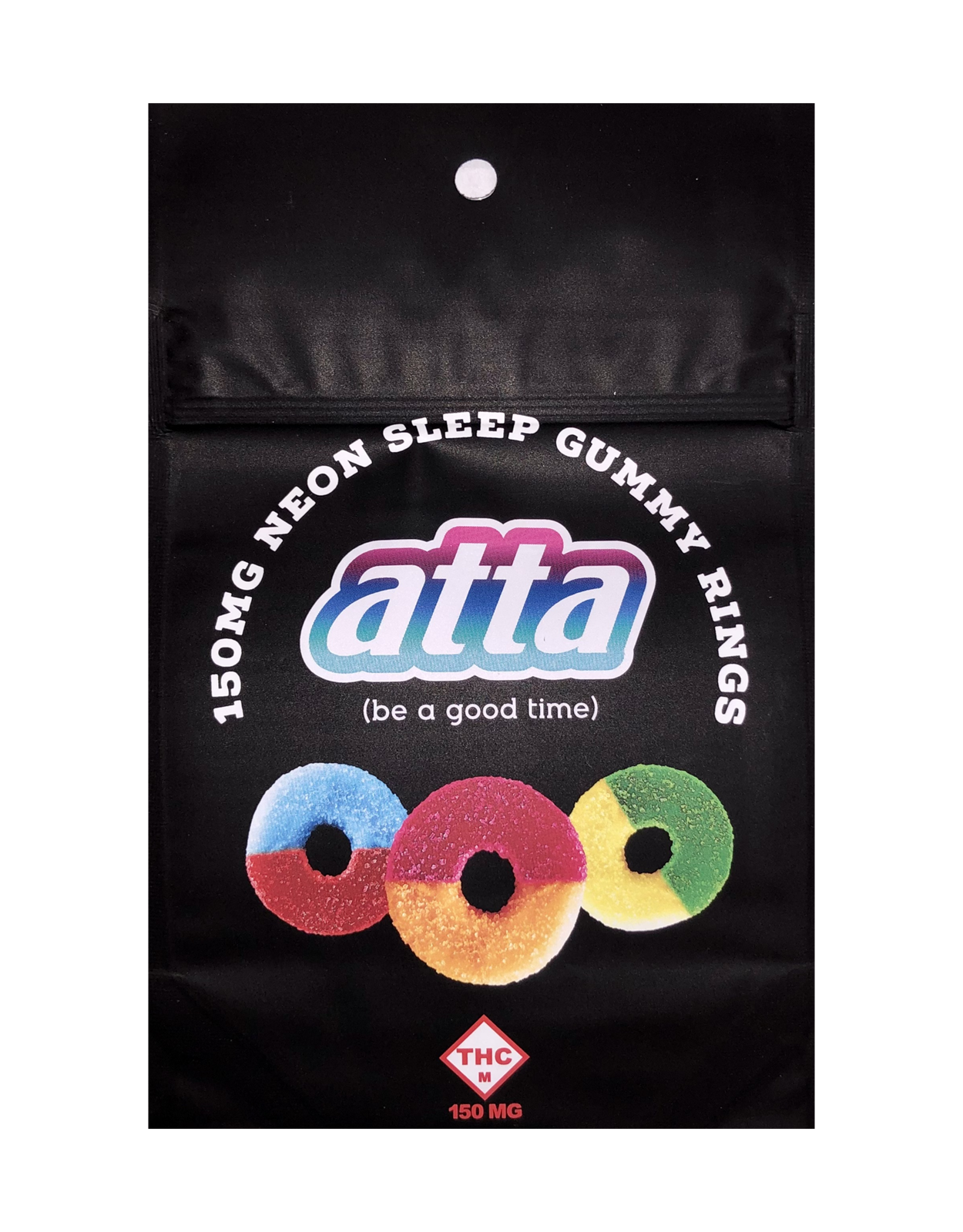 Photograph of product: Atta | Neon (Sleep) Gummy Rings | 150mg (6pk)
