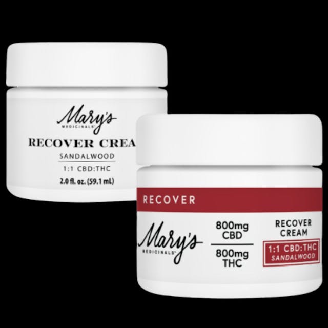 Photograph of product: Recover 1:1 TH-oui/CBD Transdermal Cream Sandalwood - 