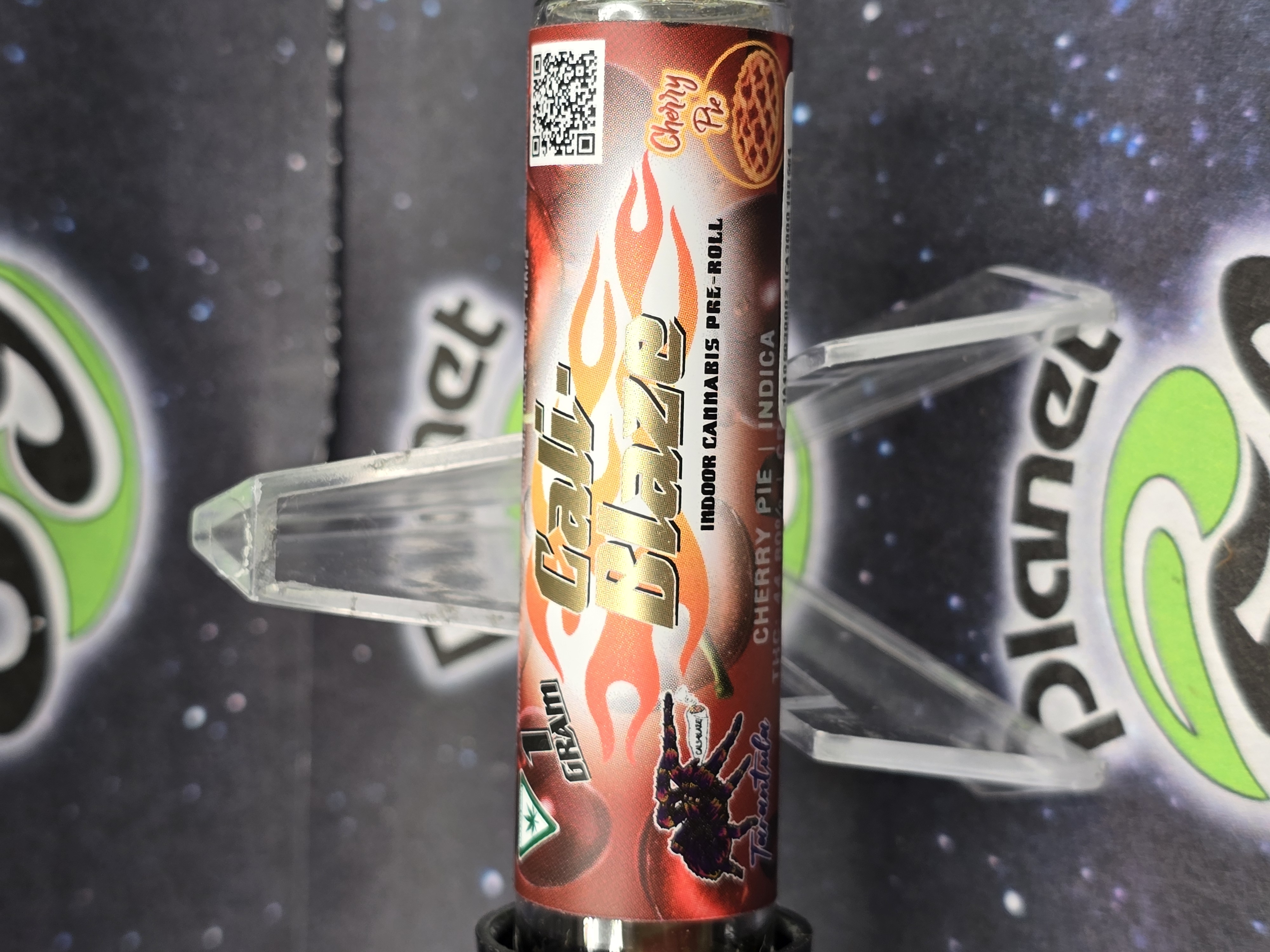 Photograph of product: Cali Blaze | Cherry Pie | 1g Infused Preroll Tarantula