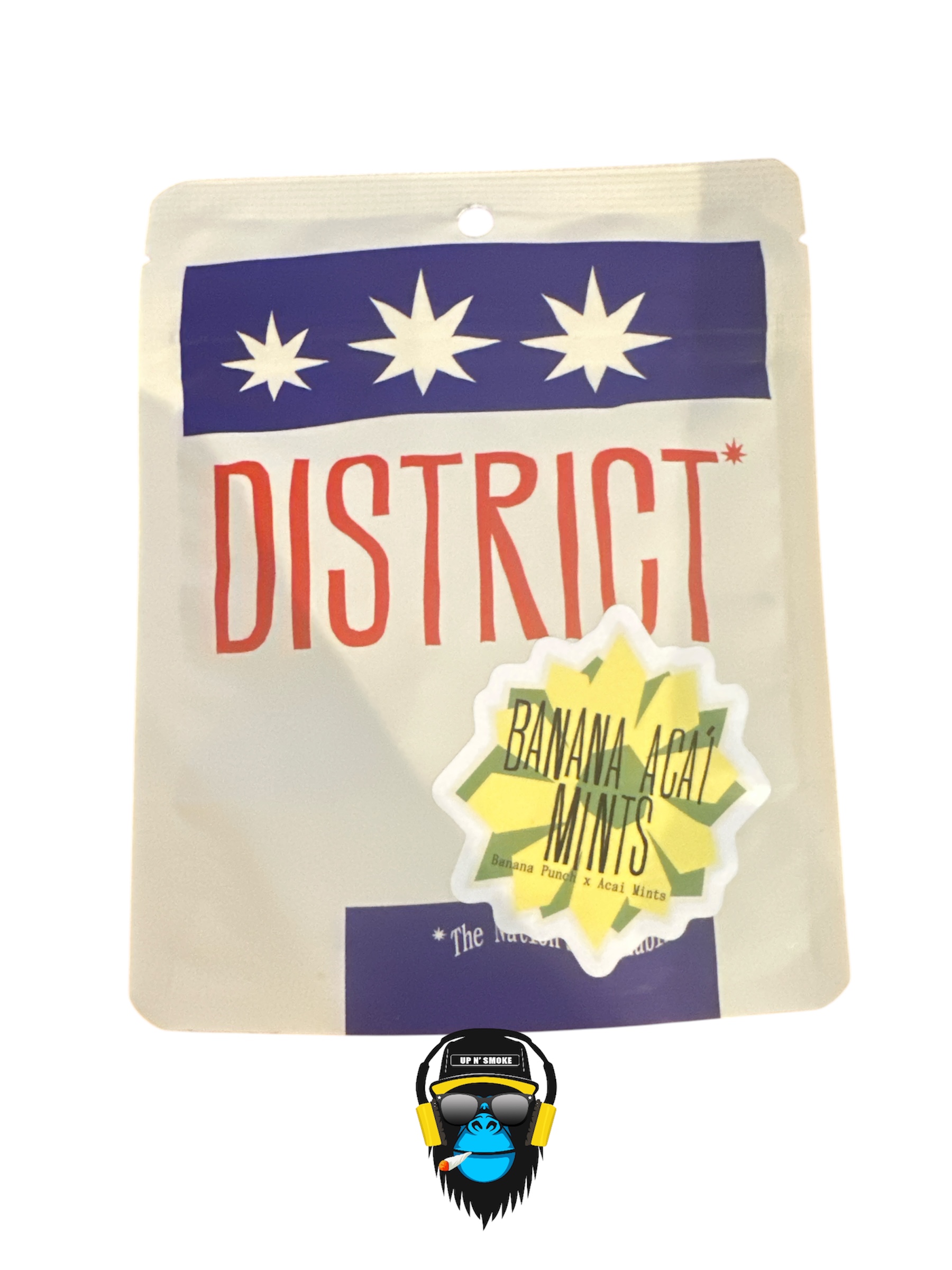 Photograph of product: District Oui'd: Banana Acai Mints 3.5G Prepackaged Flower