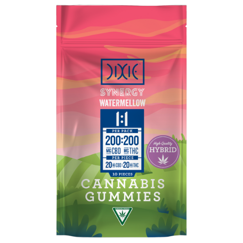 Photograph of product: Dixie Synergy Watermellow Hybrid Gummies 200mg TH-oui : 200mg CBD
