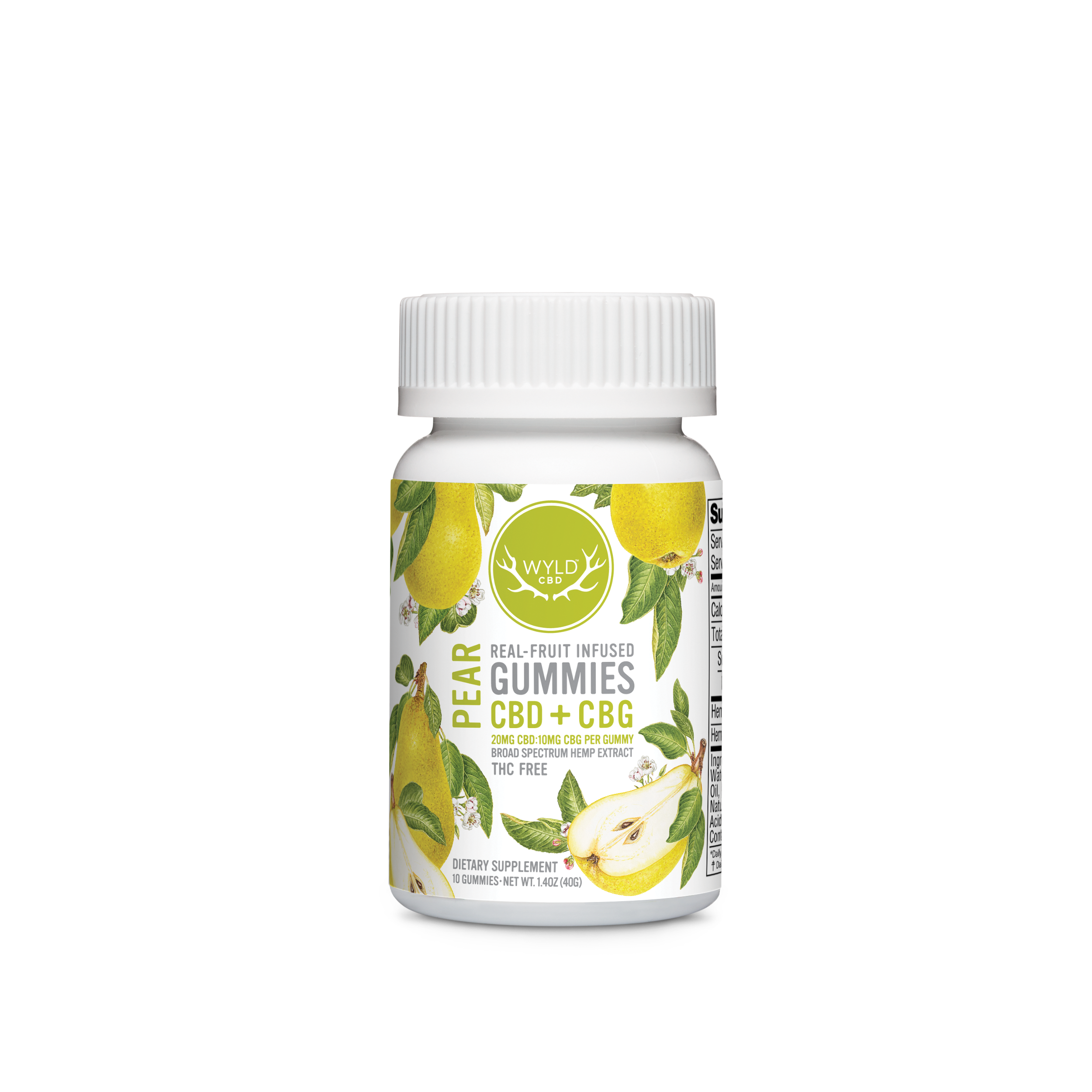 Photograph of product: Wyld - Pear 200mg Hemp CBD/CBG Gummies