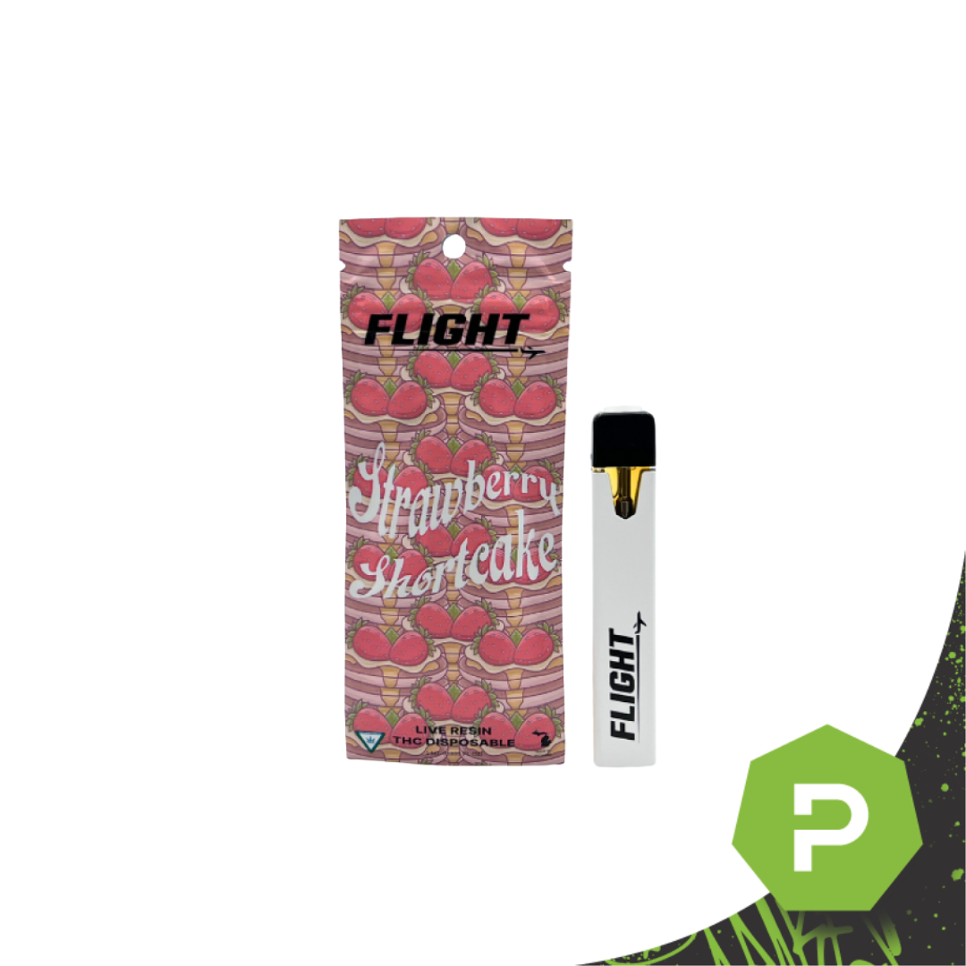 Photograph of product: Flight Live Resin Disposable | Strawberry Shortcake