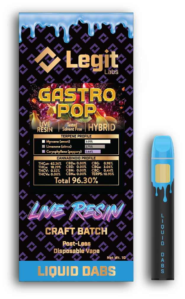 Photograph of product: Gastro Pop 1g Live Resin Disposable