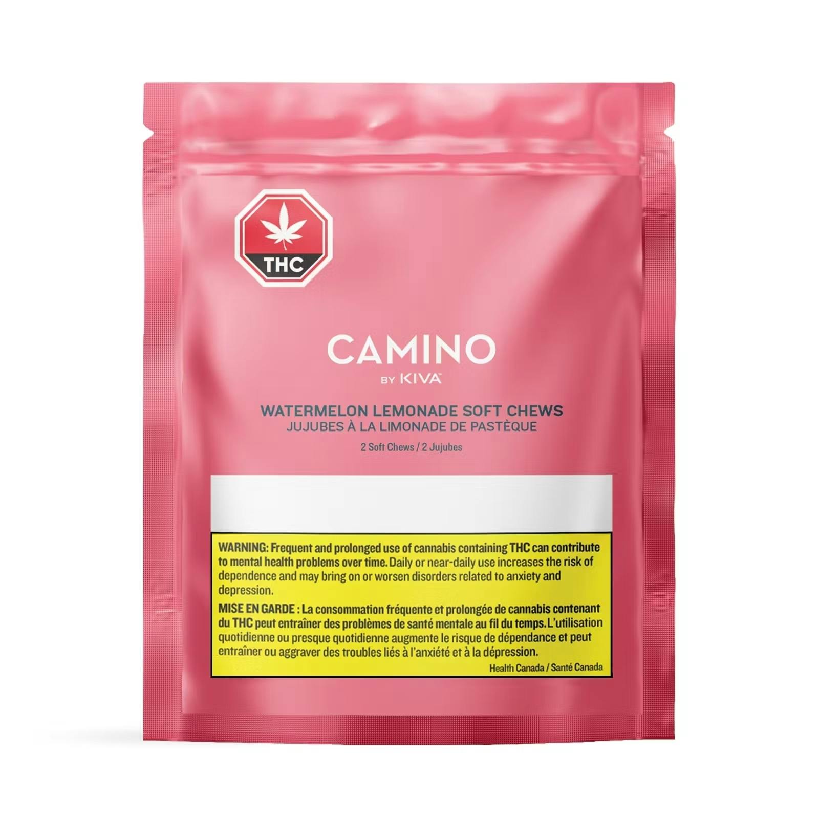 Photograph of product: Kiva Confections - Camino Watermelon Lemonade "Bliss" Gummies - 2pk 10mg