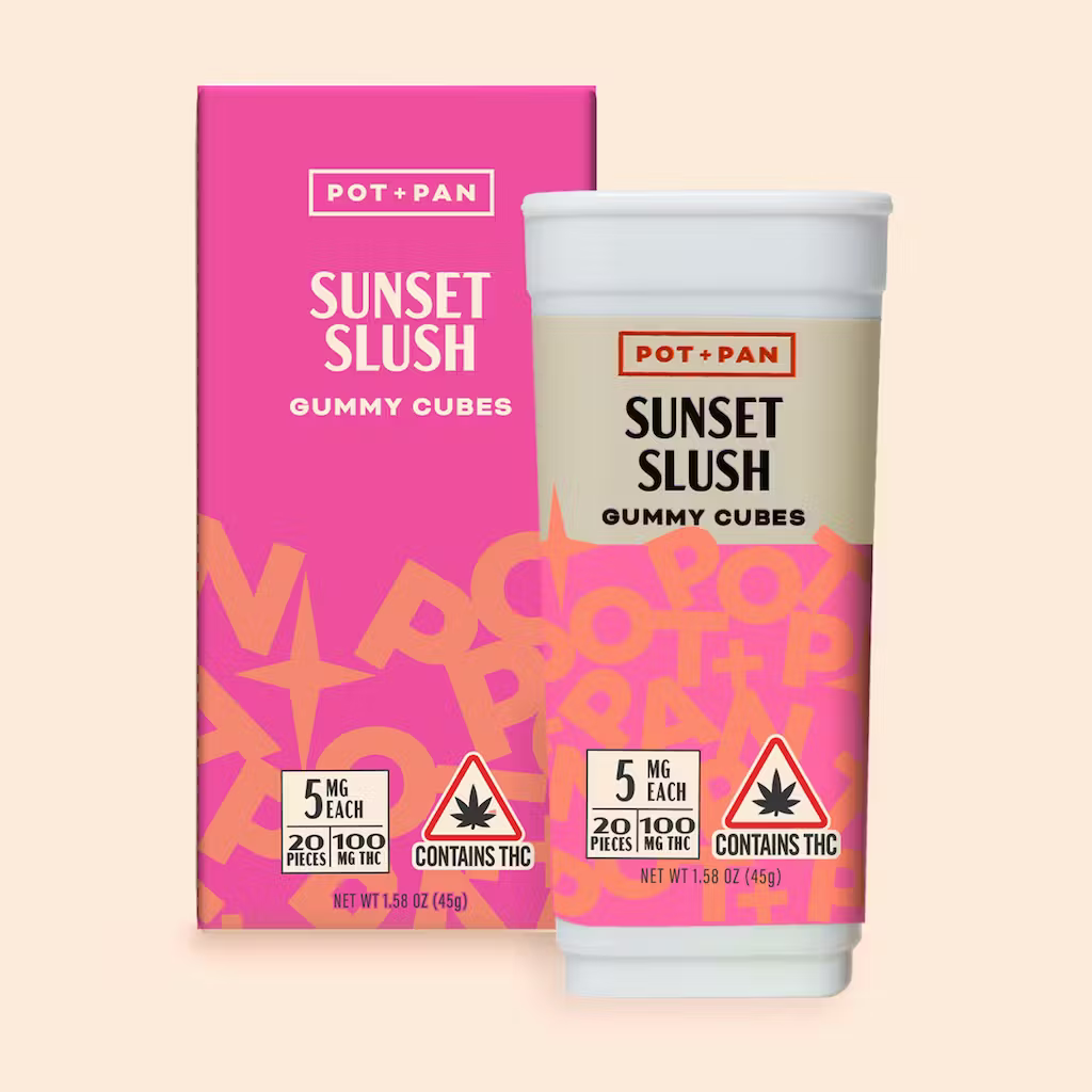 Photograph of Product: Pot+Pan - Sunset Slush - Indica Gummy Cubes - 100mg (20pk)