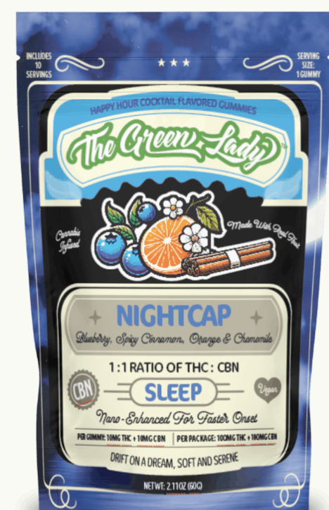 Photograph of product: The Green Lady | Gummies 10 Pack | Nightcap | 100mg