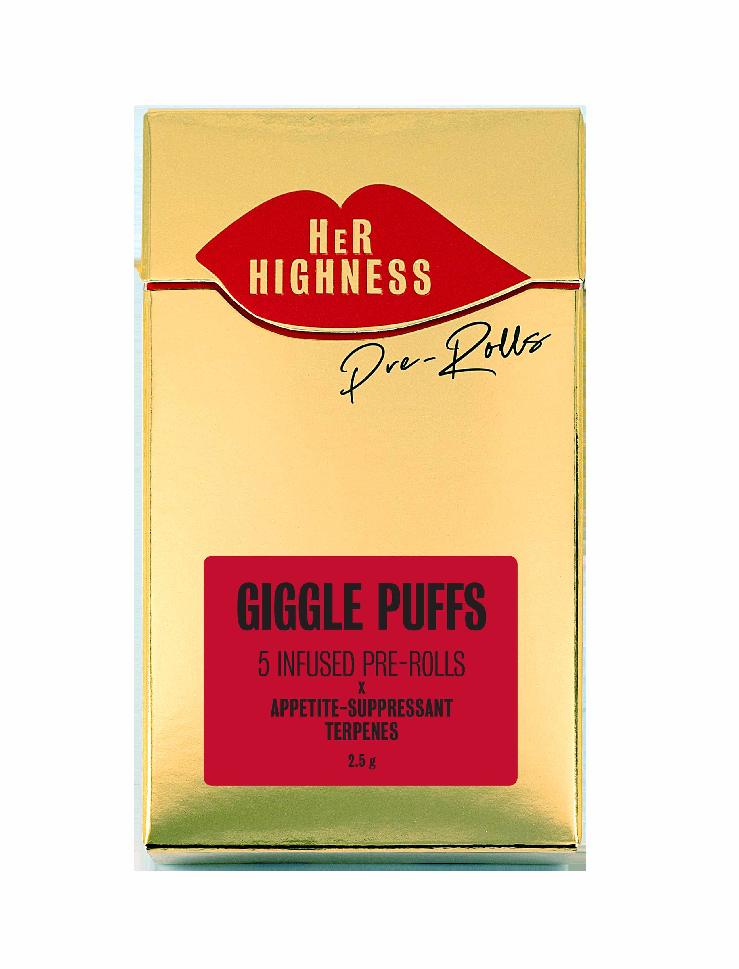 Photograph of product: Giggle Puffs | 2.5g 5pk Infused Prerolls