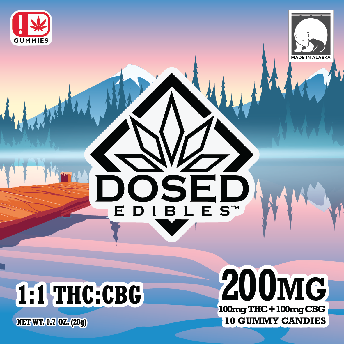 Photograph of product: Dosed Gummies - Hybrid - 1:1 100mg TH-oui/100mg CBG