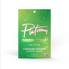 Photograph of product: Platinum - 100mg TH-oui Gummies (Green Apple) - 