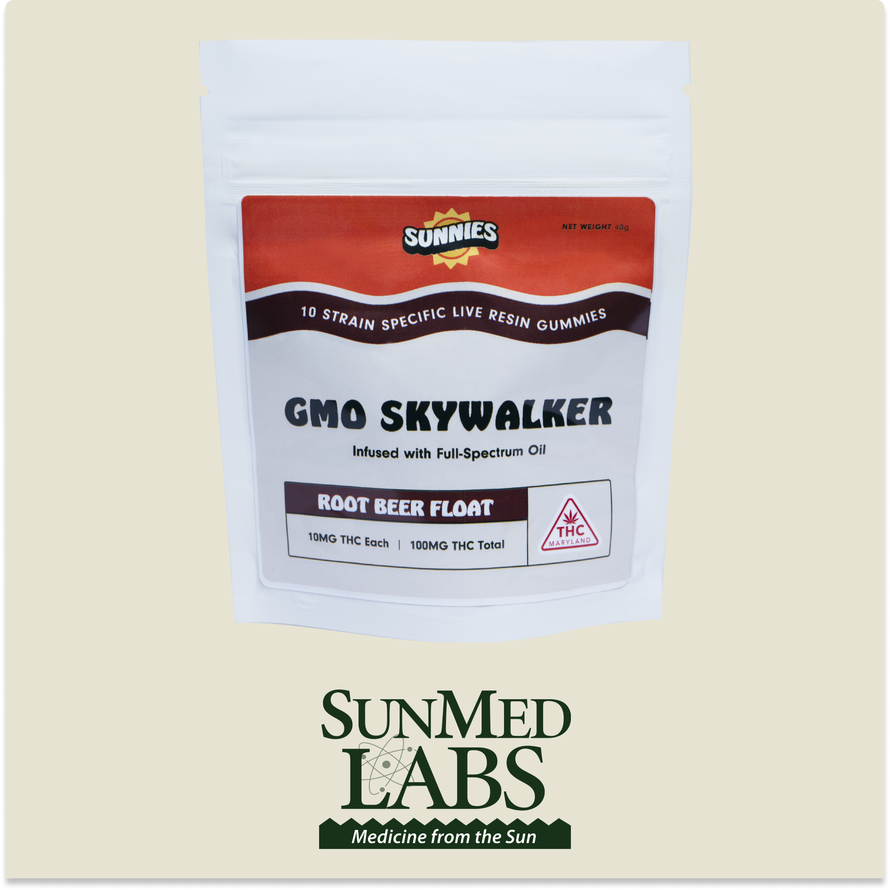 Photograph of product: GMO Skywalker Live Resin Gummies 10mg 10pk