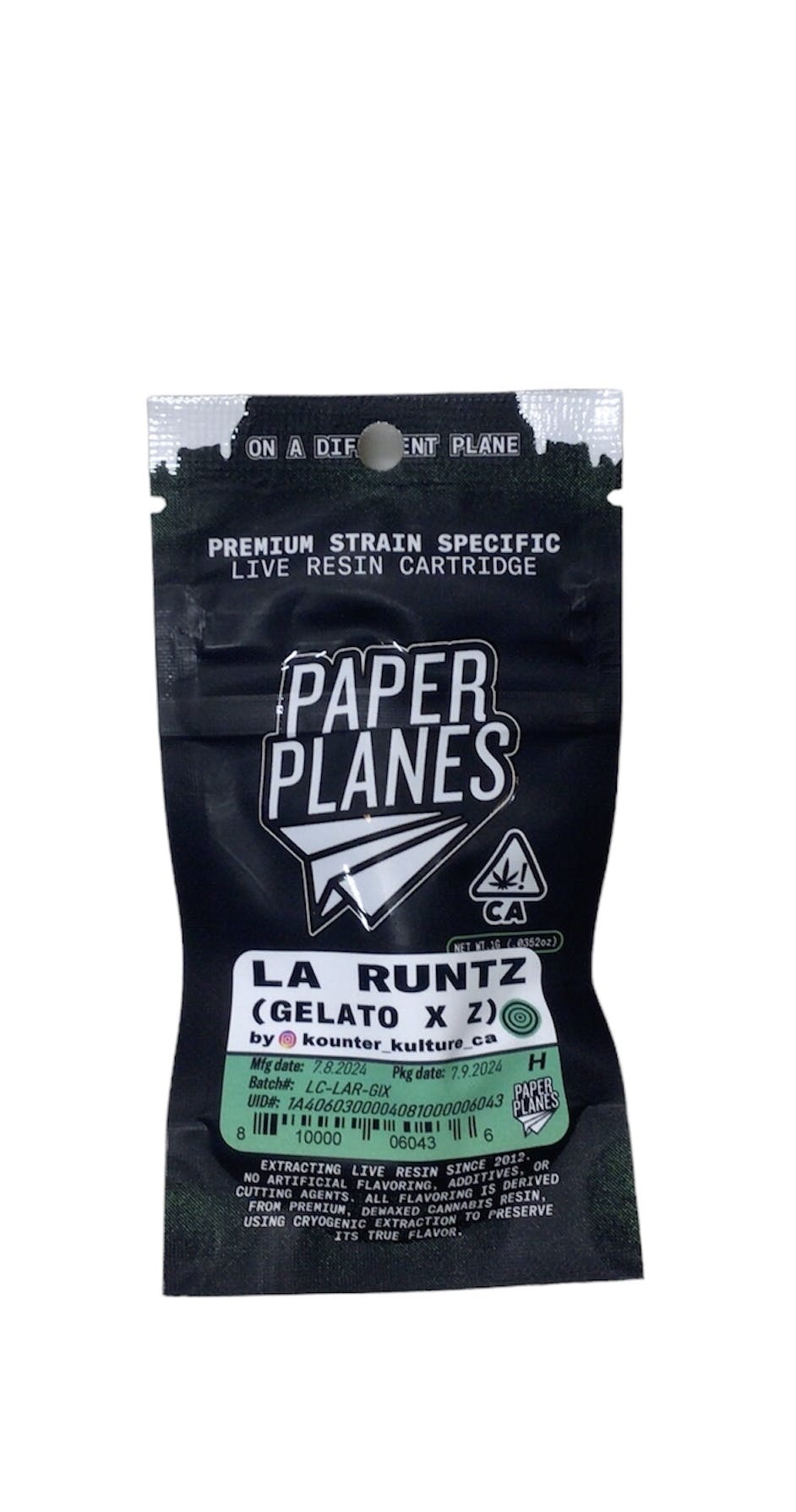 Photograph of product: Paper Planes- LA Runtz