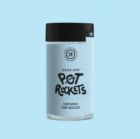Photograph of product: Daze Off Infused Pre-Roll Pot Rockets Chain Reaction (H) 3pk