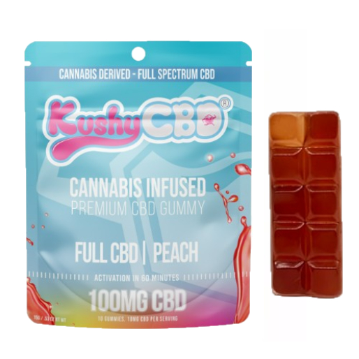 Photograph of product: PEACH CBD - 100MG GUMMY