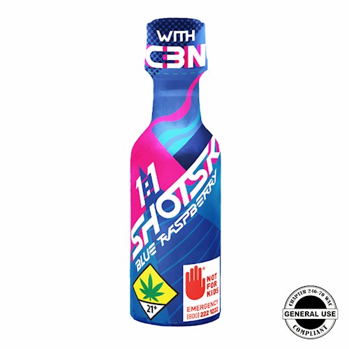 Photograph of product: Blue Raspberry 1:1 CBN Shot | 200mg (DOH)