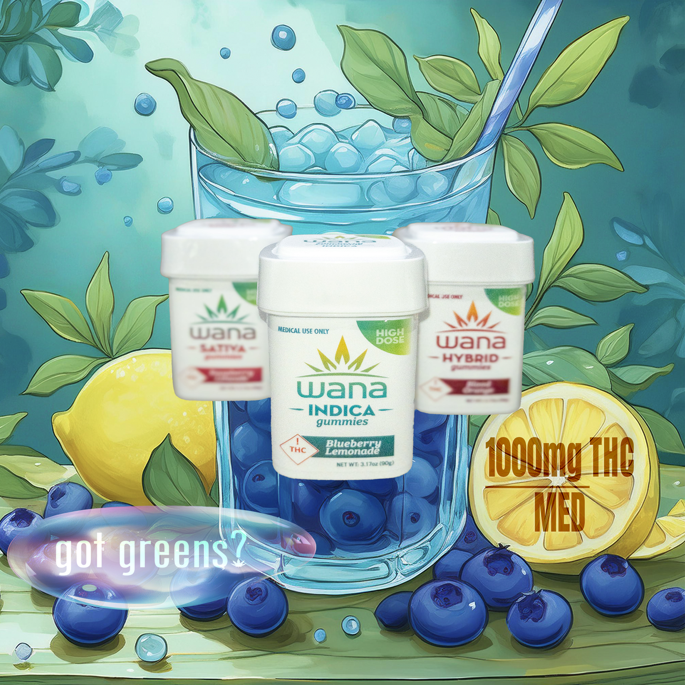 Photograph of product: WANA - Blueberry Lemonade Gummies (MED Only)