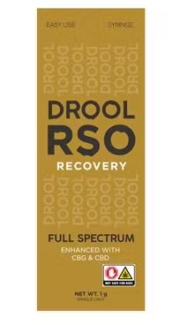 Photograph of product: Drool 1:1:1 RSO Recovery 1g Syringe (TH-oui:CBG:CBD)