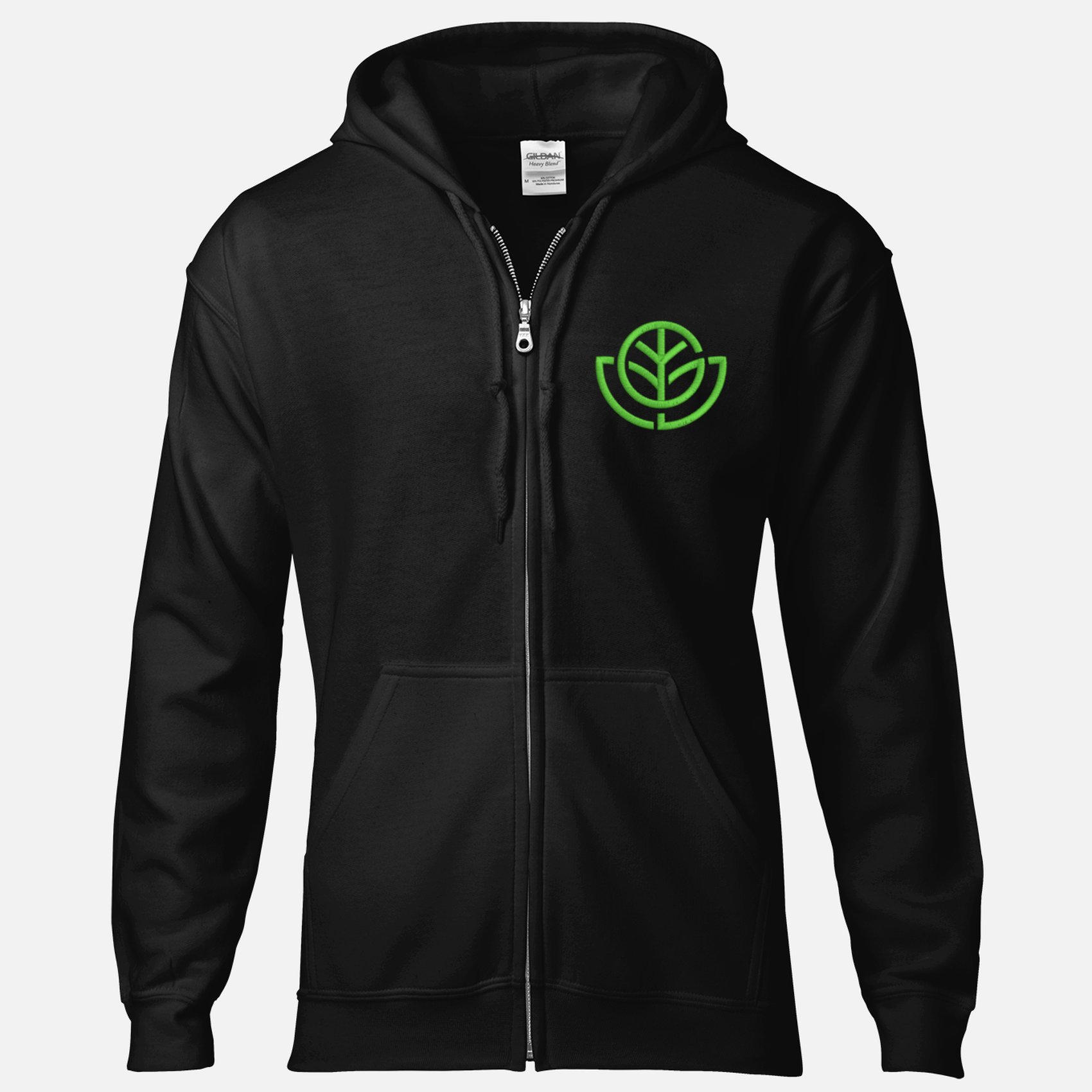 Photograph of product: Greener Leaf Zip Hooded Sweatshirt | Size XL
