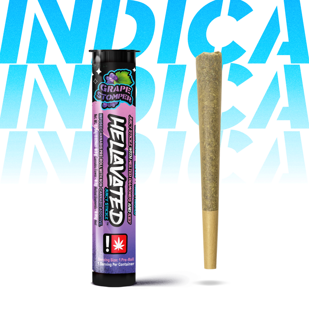 Photograph of product: Hellavated .75g Infused | Grape Stomper Juicy Preroll