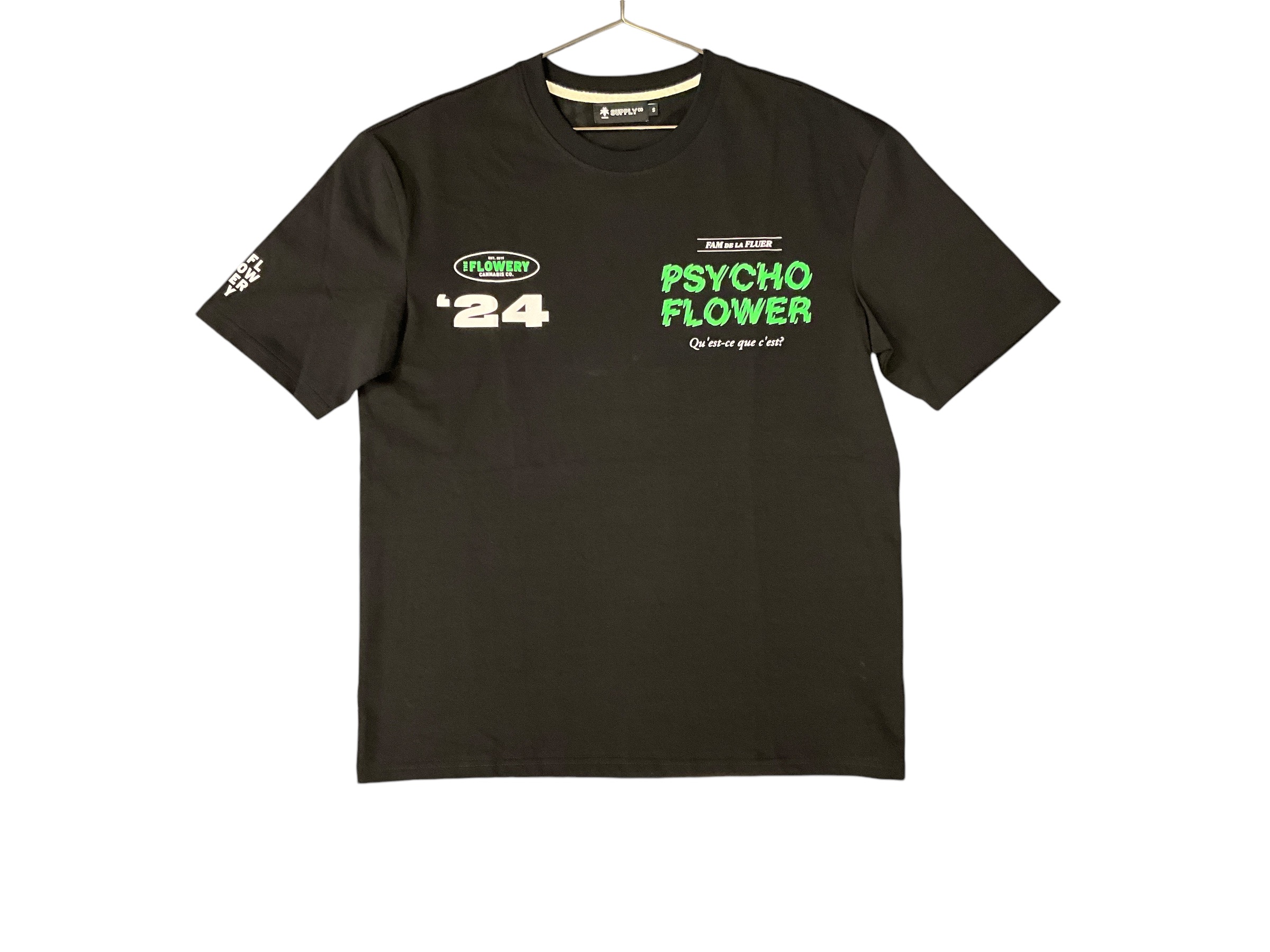 Photograph of product: The Flowery Black Pyscho Flower T Shirt
